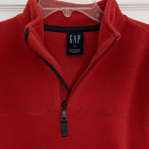 GAP red-black 1/4-zip Fleece Sweatshirt Men’s M - Picture 3 of 12
